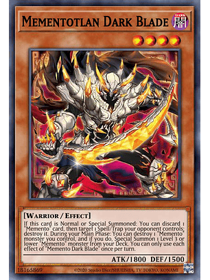 Mementotlan Dark Blade - MP25-EN145 - Prismatic Secret Rare 1st Edition