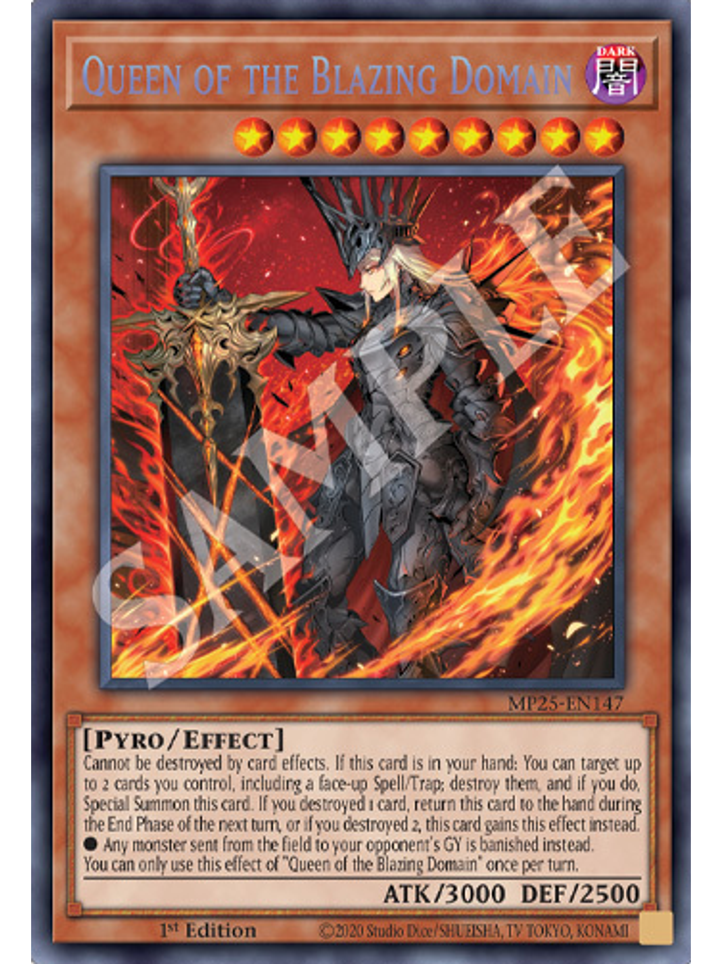 Queen of the Blazing Domain - MP25-EN147 - Prismatic Secret Rare 1st Edition 1