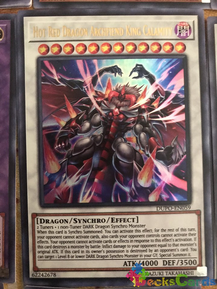 Hot Red Dragon Archfiend King Calamity - DUPO-EN059 - Ultra Rare 1st Edition 1