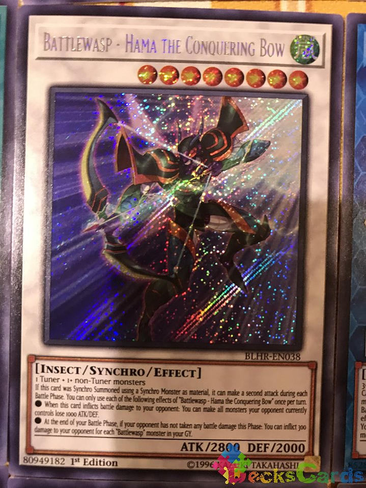 Battlewasp - Hama the Conquering Bow - BLHR-EN038 - Secret Rare 1st Edition 1