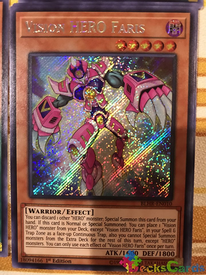 Vision HERO Faris - BLHR-EN010 - Secret Rare 1st Edition 1