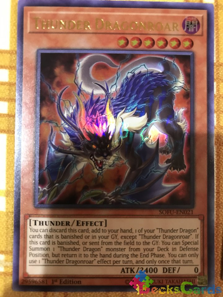 Thunder Dragonroar - SOFU-EN021 - Ultra Rare 1st Edition 1