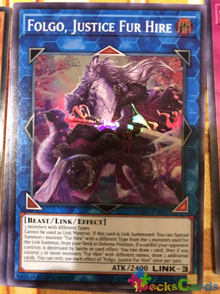Folgo, Justice Fur Hire - SOFU-EN047 - Super Rare 1st Edition 1