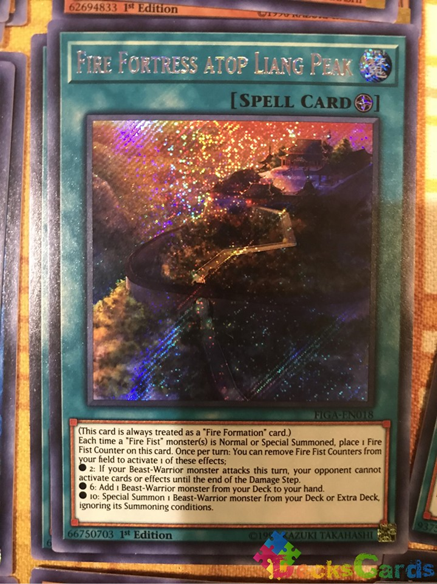 Fire Fortress atop Liang Peak - FIGA-EN018 - Secret Rare 1st Edition 1