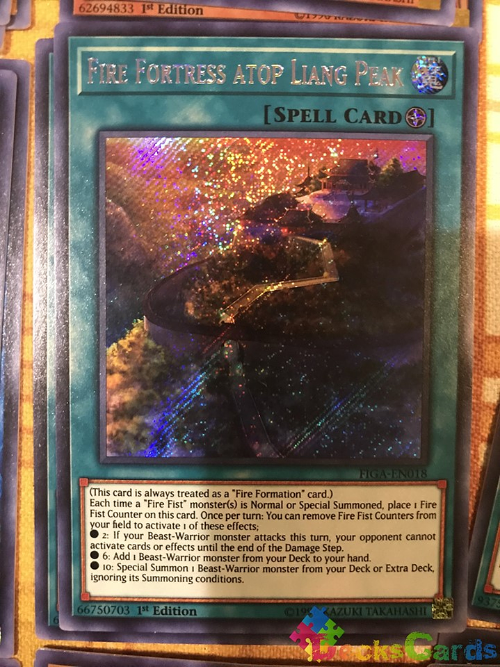 Fire Fortress atop Liang Peak - FIGA-EN018 - Secret Rare 1st Edition 1