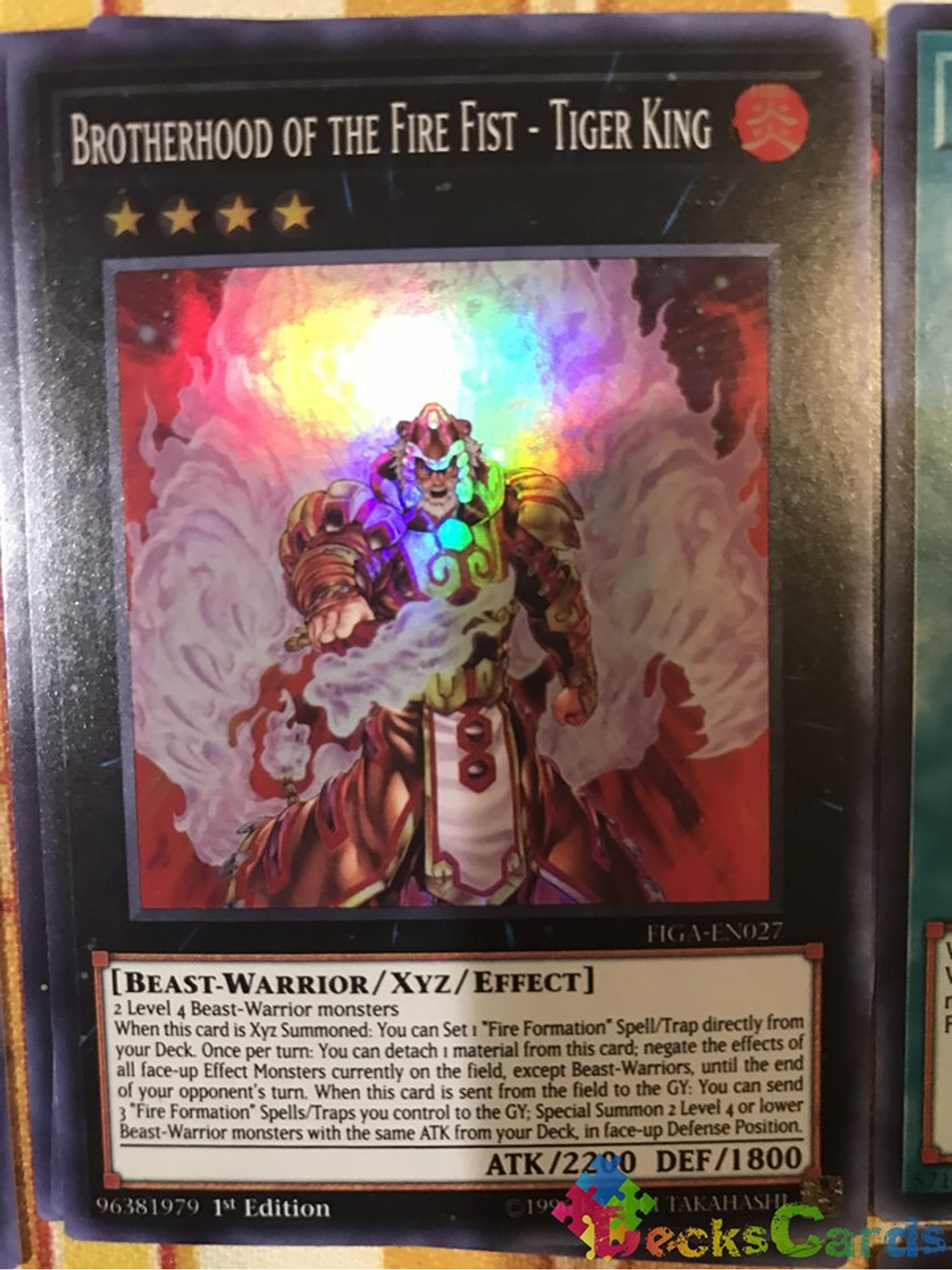 Brotherhood of the Fire Fist - Tiger King - FIGA-EN027 - Super Rare 1st Edition 1