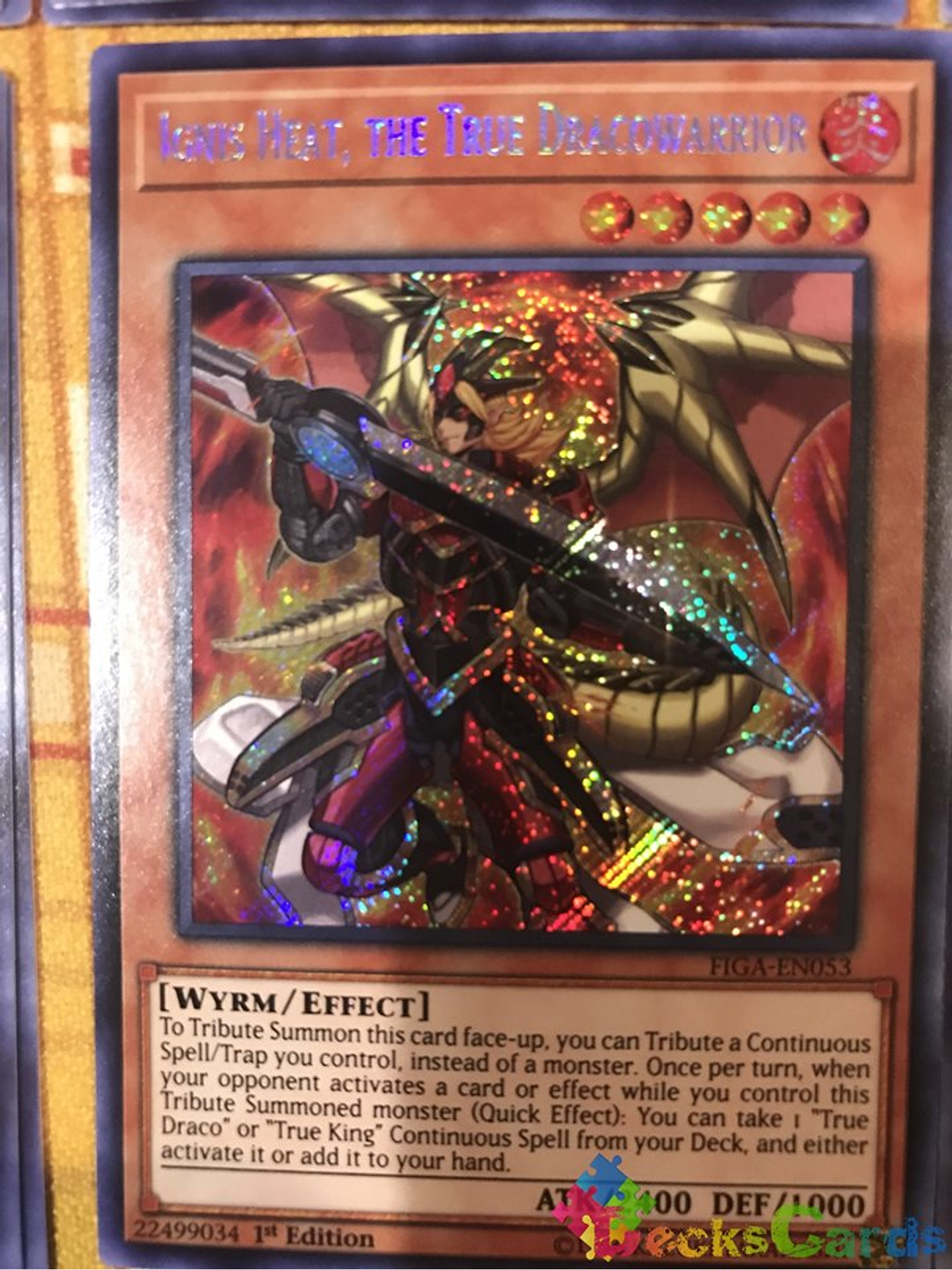 Ignis Heat, the True Dracowarrior - FIGA-EN053 - Secret Rare 1st Edition 1