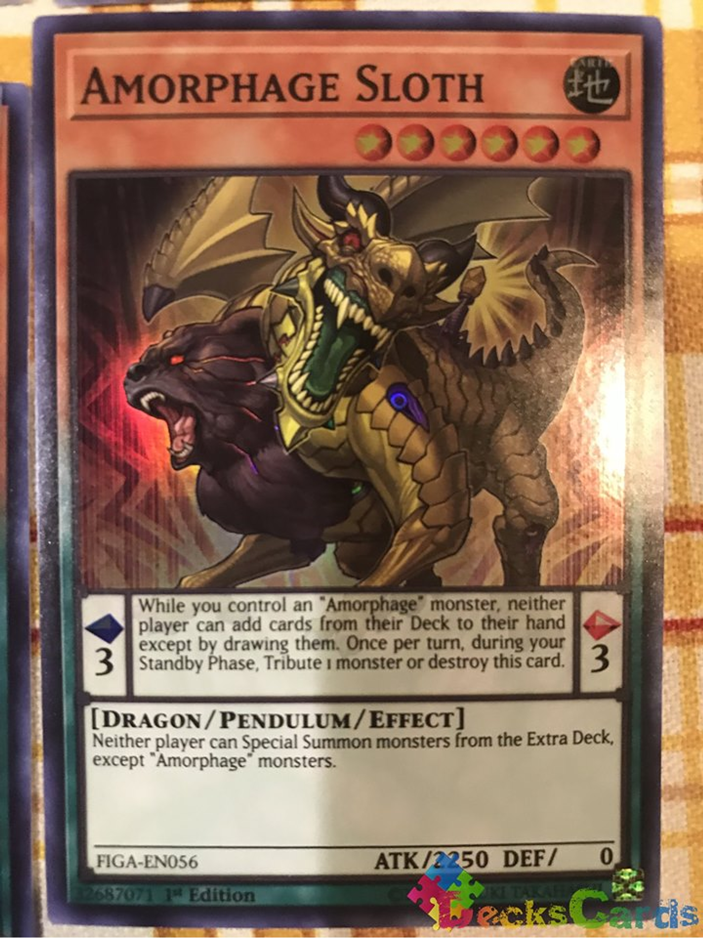 Amorphage Sloth - FIGA-EN056 - Super Rare 1st Edition 1