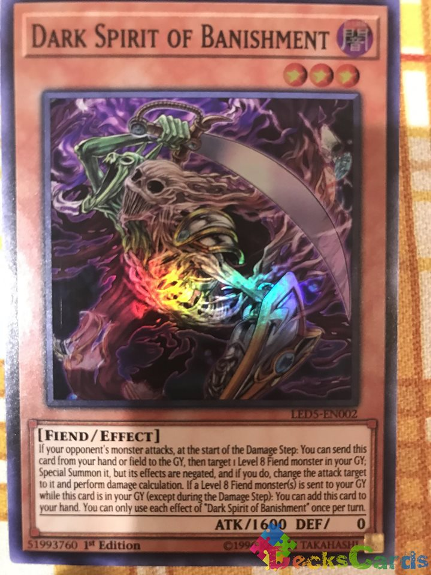 Dark Spirit of Banishment - LED5-EN002 - Super Rare 1st Edition 1