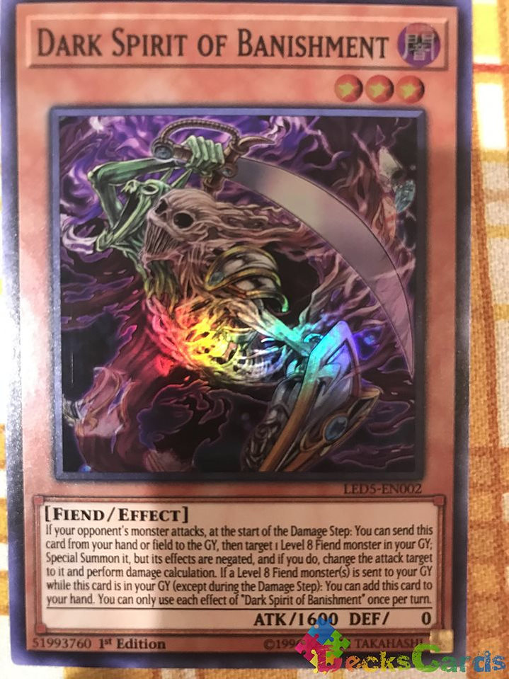 Dark Spirit of Banishment - LED5-EN002 - Super Rare 1st Edition 1