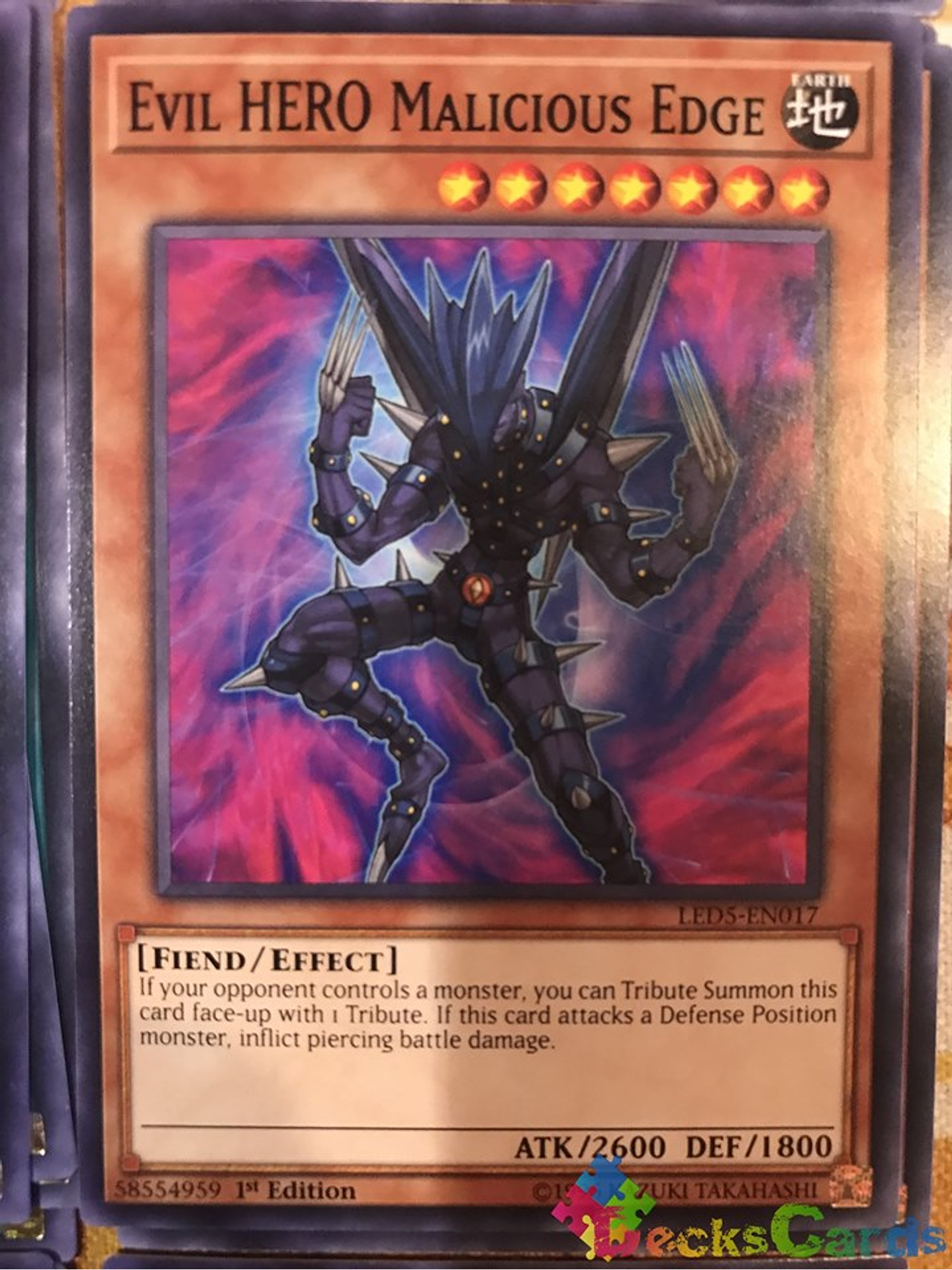 Evil HERO Malicious Edge - LED5-EN017 - Common 1st Edition 1