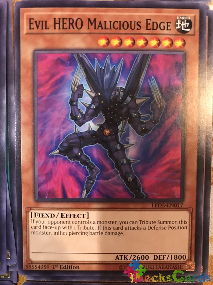 Evil HERO Malicious Edge - LED5-EN017 - Common 1st Edition 1
