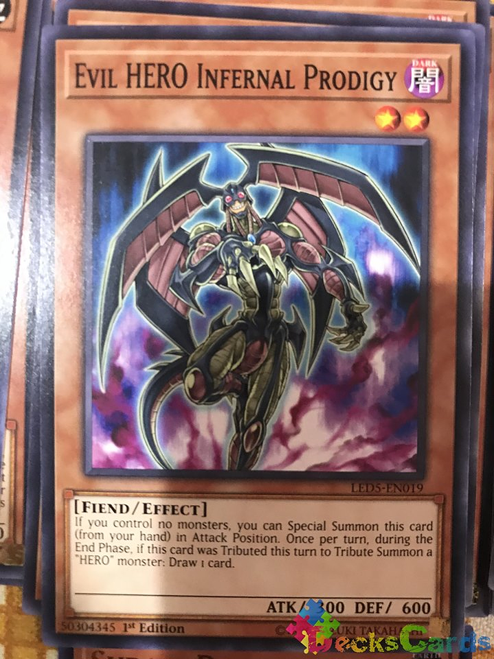 Evil HERO Infernal Prodigy - LED5-EN019 - Common 1st Edition 1