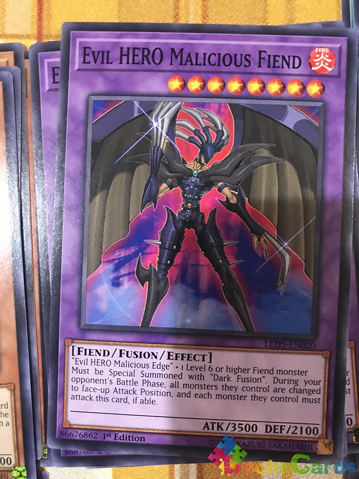 Evil HERO Malicious Fiend - LED5-EN020 - Common 1st Edition 1