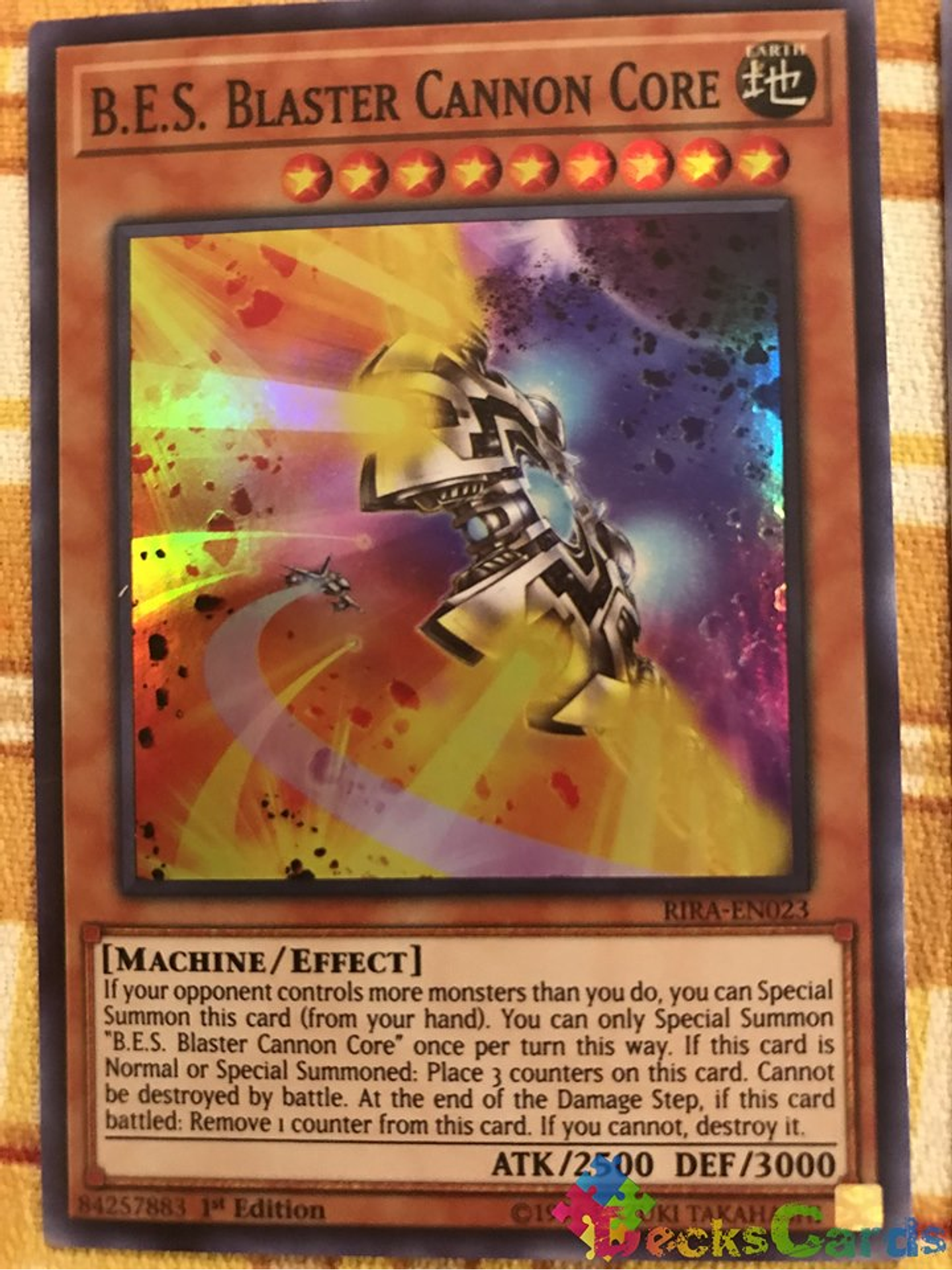 B.E.S. Blaster Cannon Core - RIRA-EN023 - Super Rare 1st Edition 1