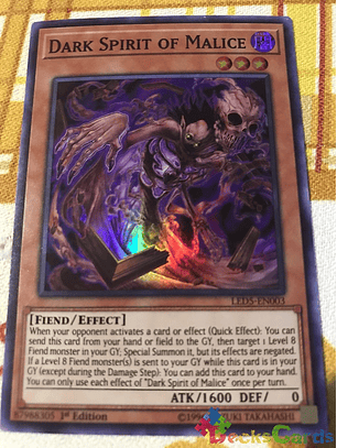 Dark Spirit of Malice - LED5-EN003 - Super Rare 1st Edition