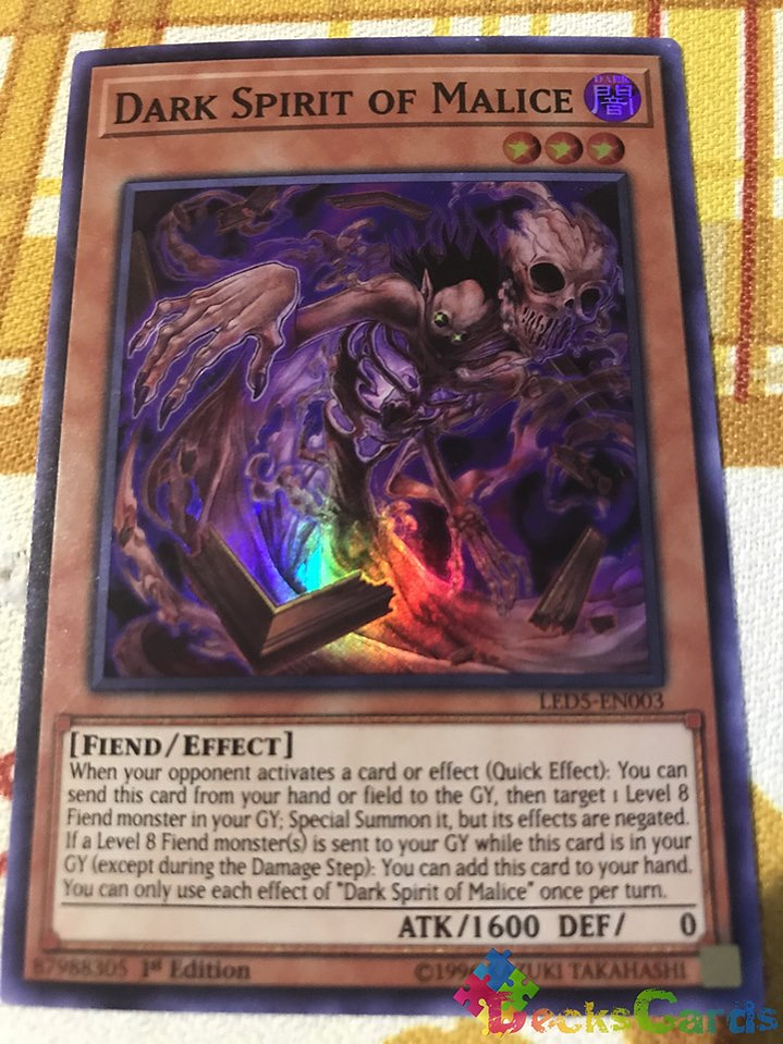 Dark Spirit of Malice - LED5-EN003 - Super Rare 1st Edition 1