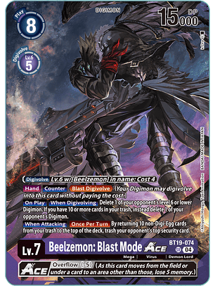 BT19-074 (Alternate Art) Beelzemon: Blast Mode ACE