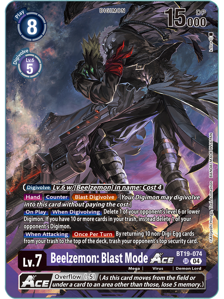 BT19-074 (Alternate Art) Beelzemon: Blast Mode ACE 1
