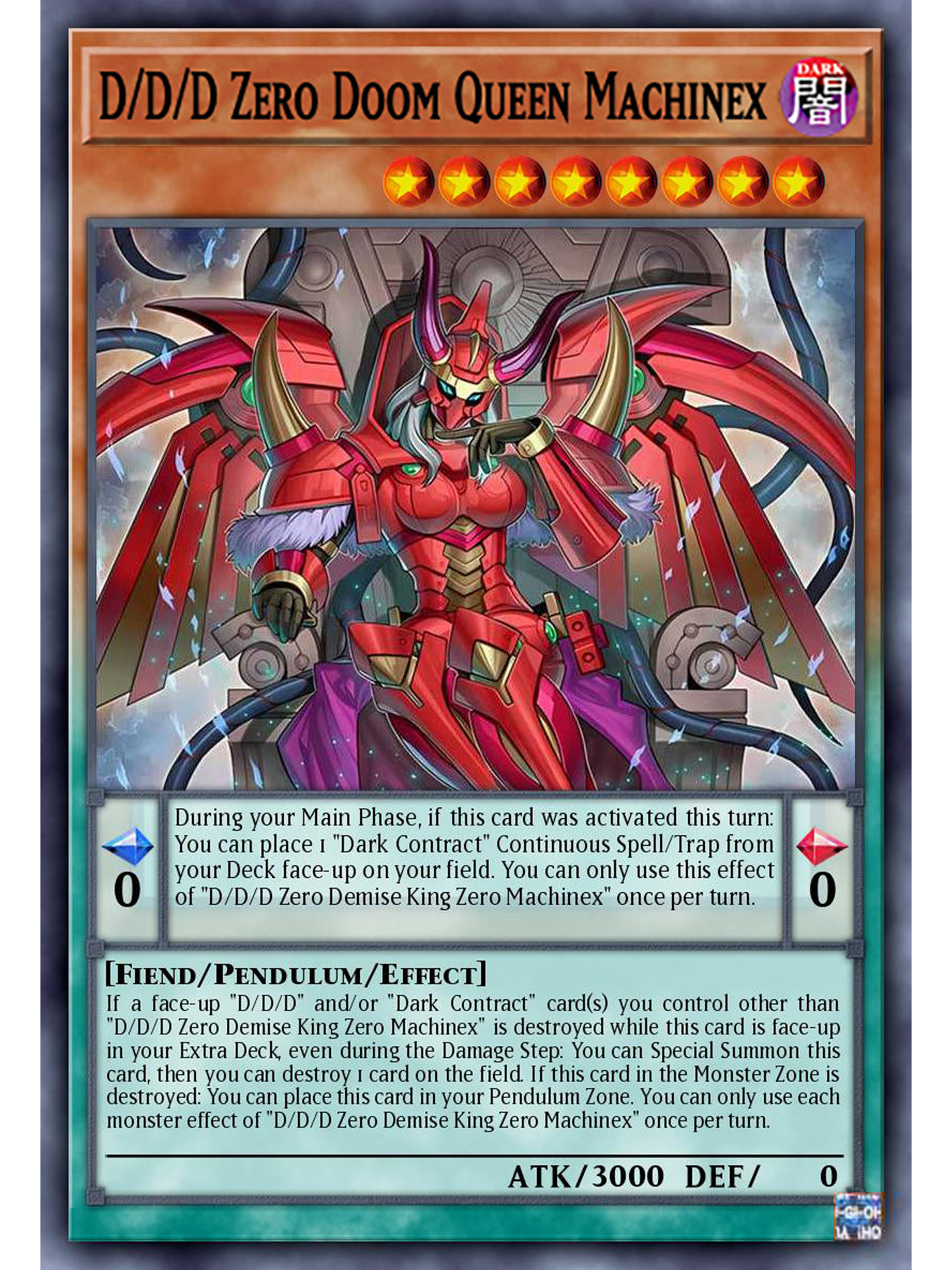 D/D/D Zero Doom Queen Machinex - DOOD-EN003 - Starlight Rare 1st Edition 1