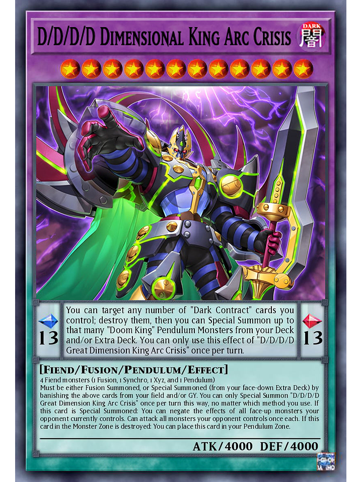 D/D/D/D Dimensional King Arc Crisis - DOOD-EN035 - Starlight Rare 1st Edition 1