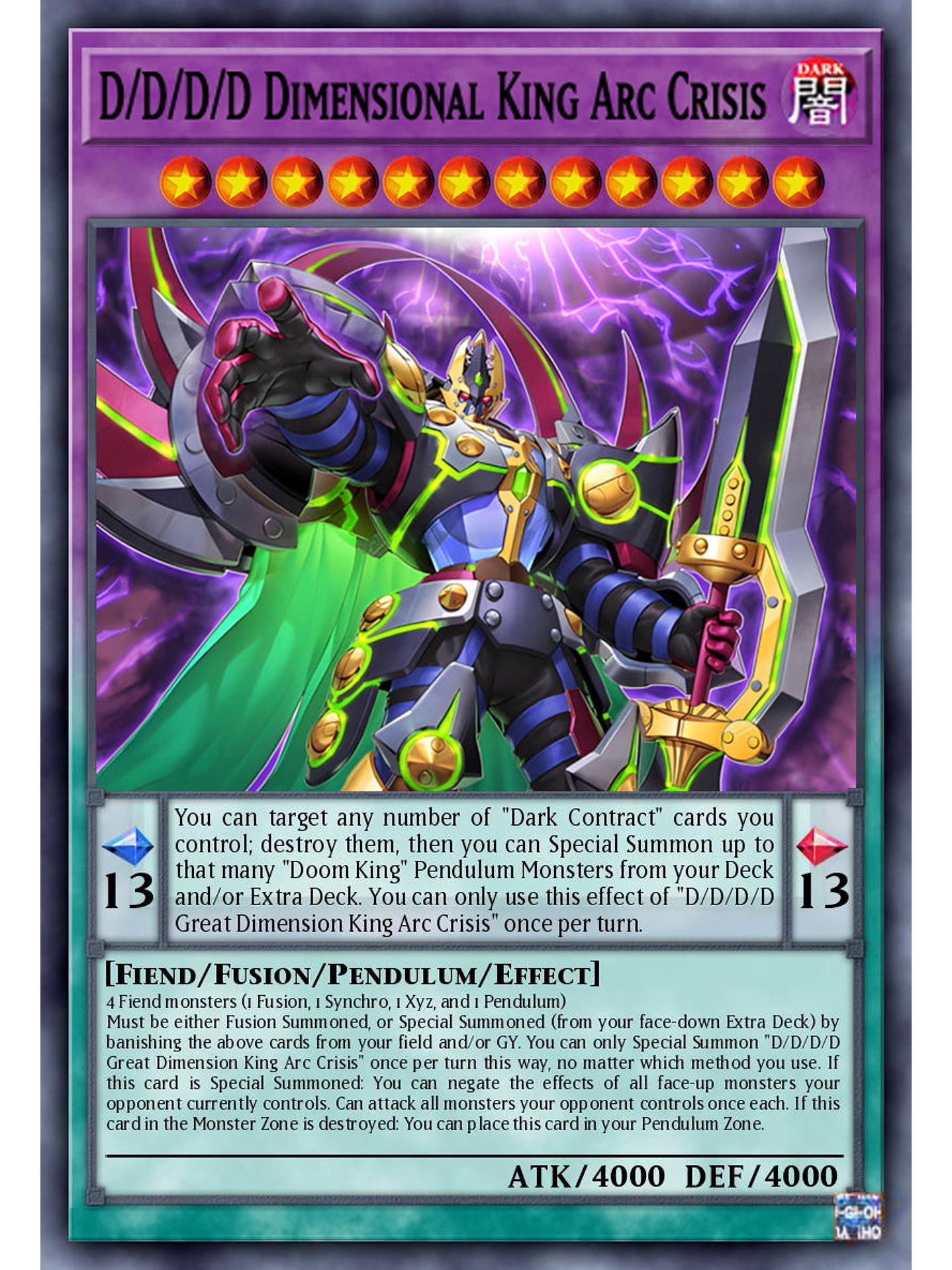 D/D/D/D Dimensional King Arc Crisis - DOOD-EN035 - Ultra Rare 1st Edition 1