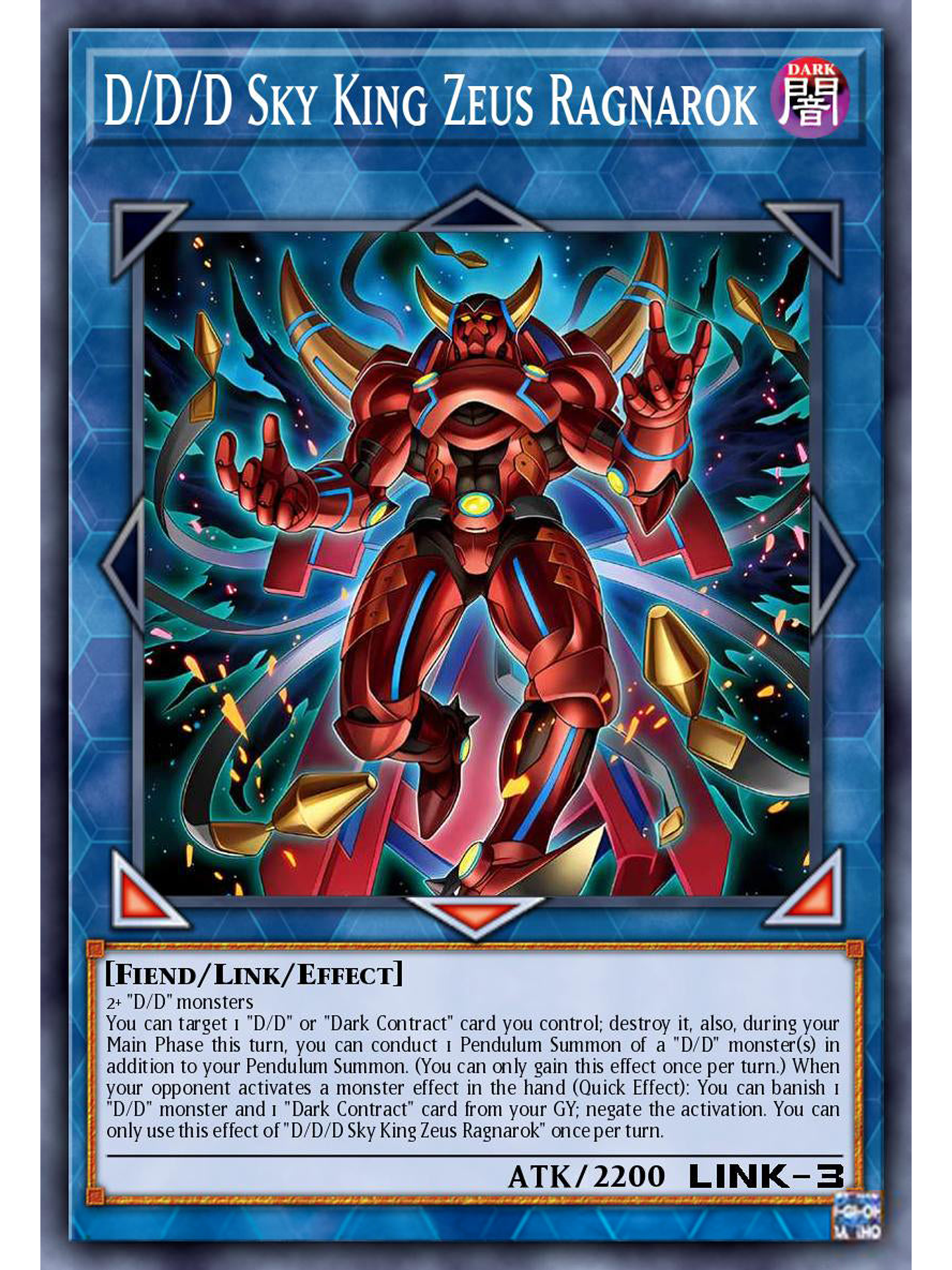 D/D/D Sky King Zeus Ragnarok - DOOD-EN049 - Secret Rare 1st Edition 1