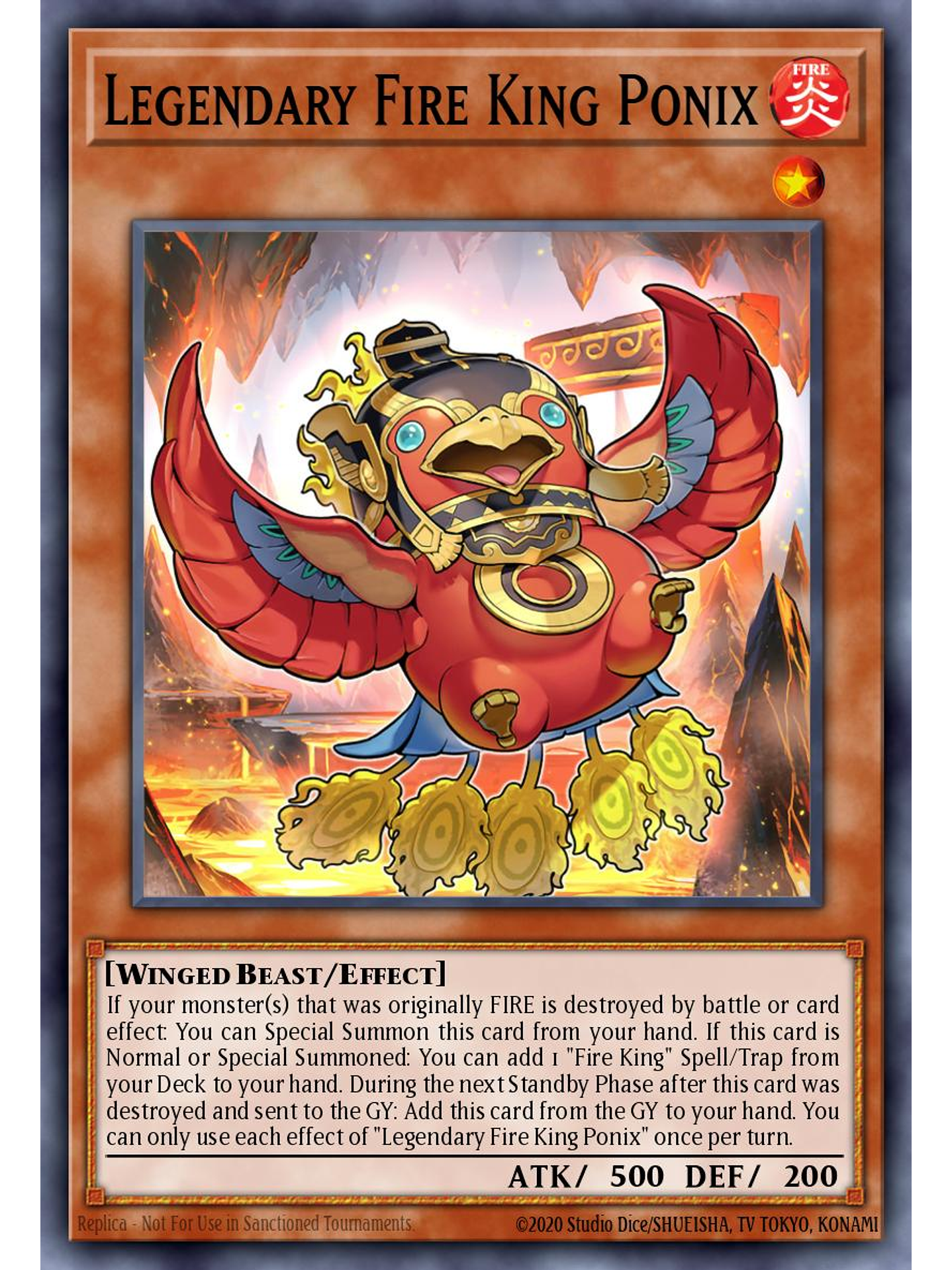 Legendary Fire King Ponix - 25LP-EN004 - Ultra Rare Emblazoned 1