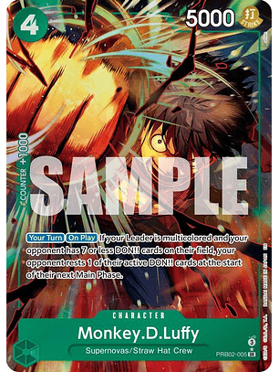 PRB02-005 (Alternate Art) Monkey.D.Luffy