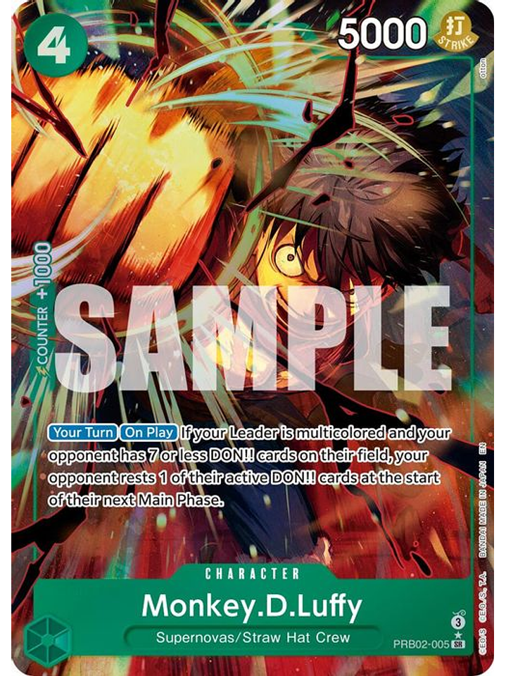 PRB02-005 (Alternate Art) Monkey.D.Luffy 1