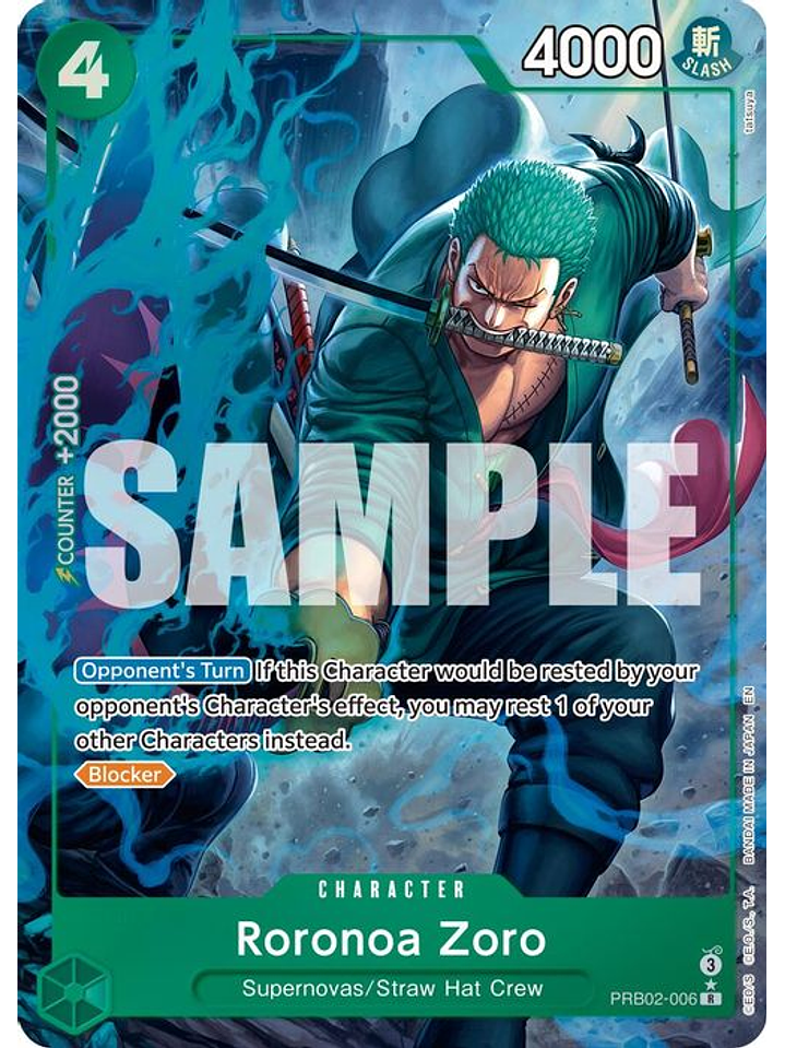 PRB02-006 (Alternate Art) Roronoa Zoro 1