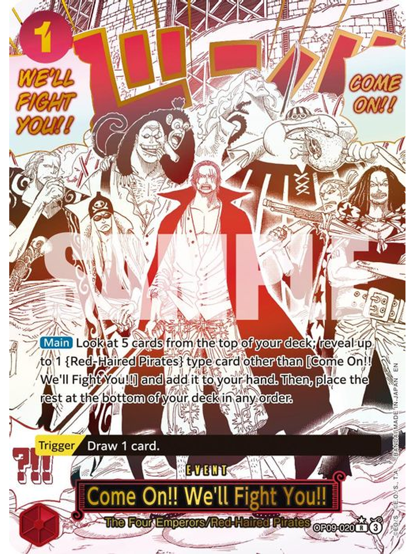 OP09-020 (Alternate Art) Come On!! We'll Fight You!! (Manga) (PRB02) 1