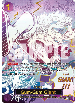 OP09-078 (Alternate Art) Gum-Gum Giant (Manga) (PRB02)