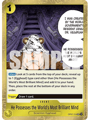 OP07-114 (Foil) He Possesses the World's Most Brilliant Mind (PRB02)