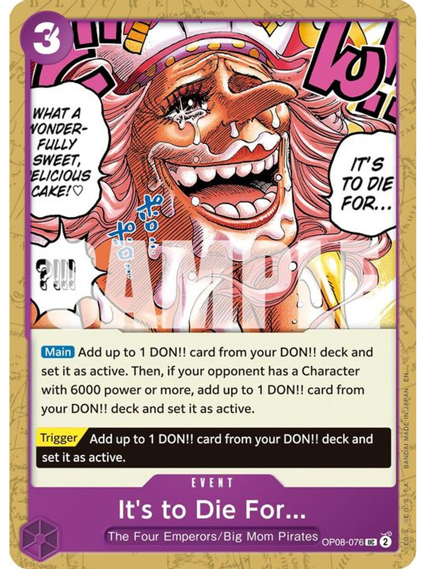 OP08-076 U It's to Die For (PRB02) 1