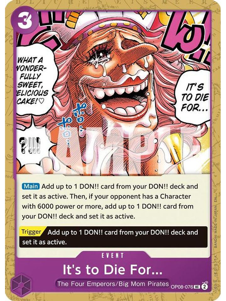 OP08-076 U It's to Die For (PRB02) 1