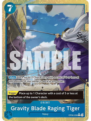 OP06-058 (Alternate Art) Gravity Blade Raging Tiger (PRB02)