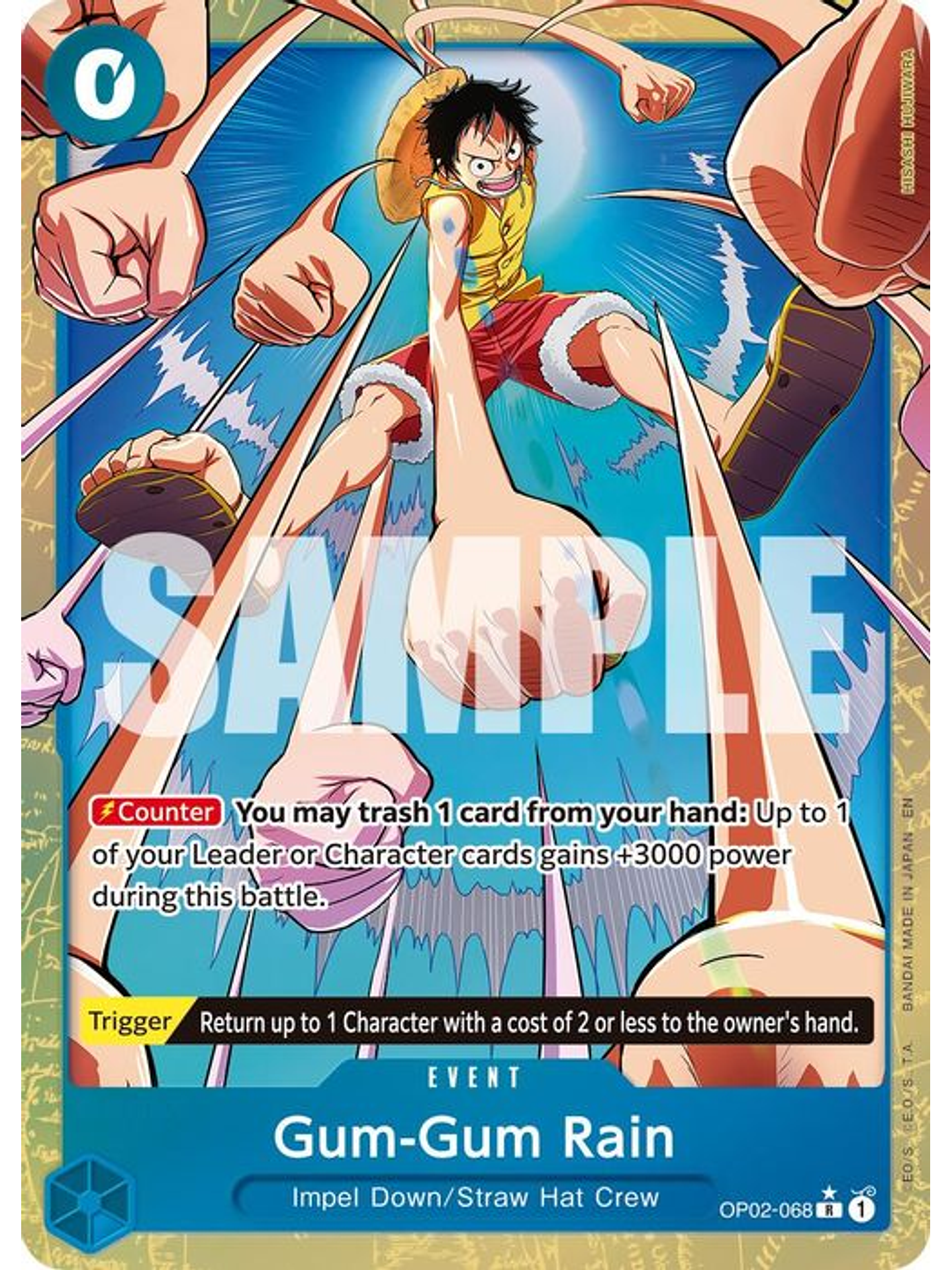 OP02-068 (Alternate Art) Gum-Gum Rain (PRB02) 1