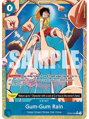 OP02-068 (Alternate Art) Gum-Gum Rain (PRB02)