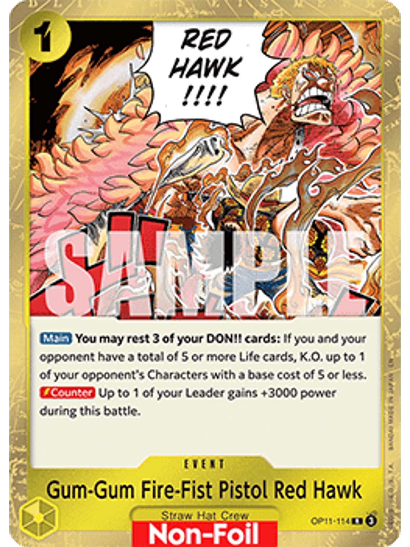 OP11-114 R Gum-Gum Fire-Fist Pistol Red Hawk (Nami Deck) 1