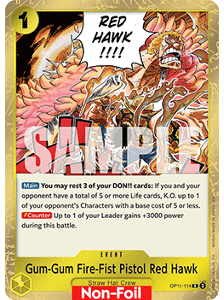 OP11-114 R Gum-Gum Fire-Fist Pistol Red Hawk (Nami Deck) 1