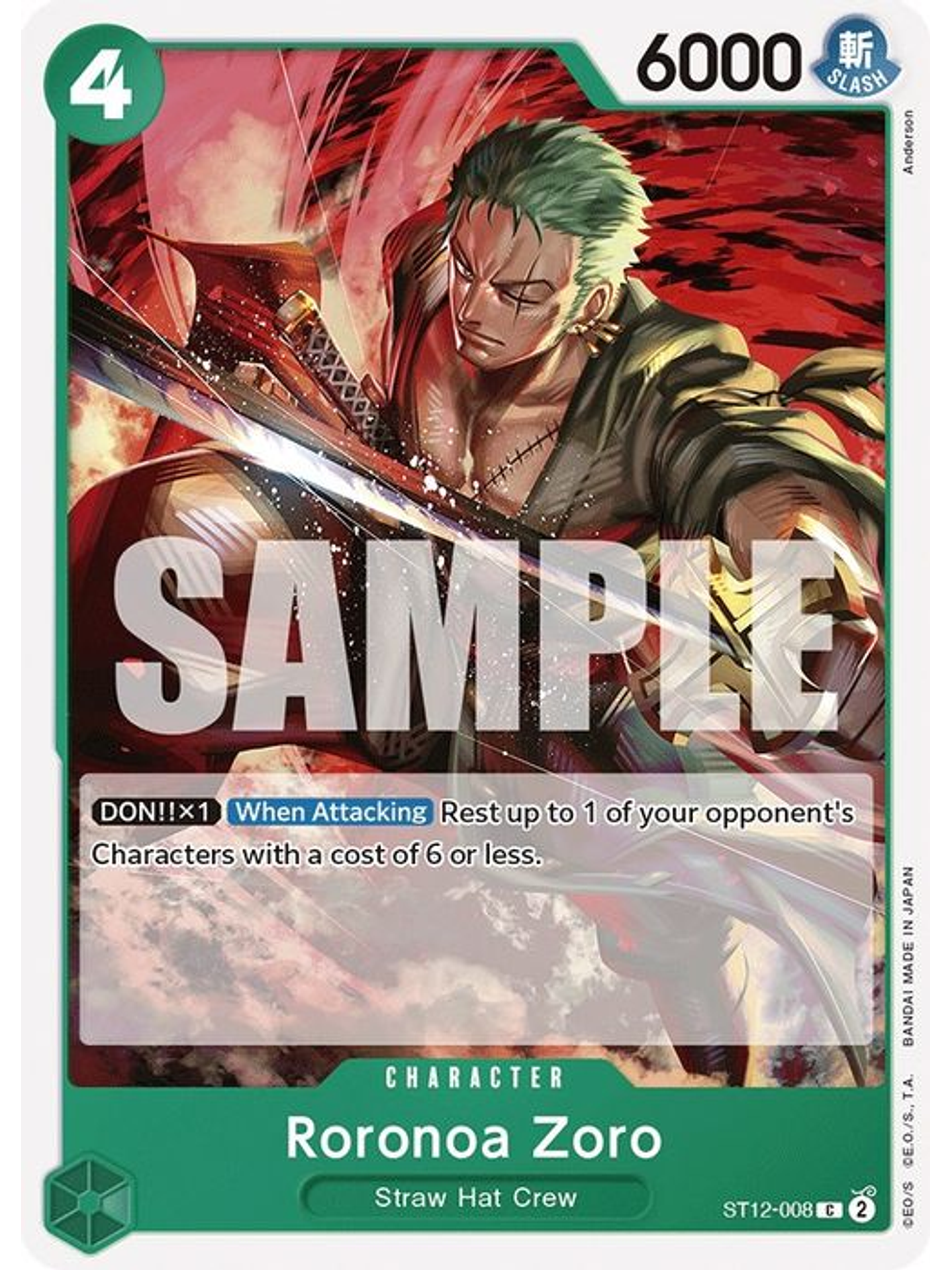 ST12-008 C Roronoa Zoro (Zoro Deck) 1