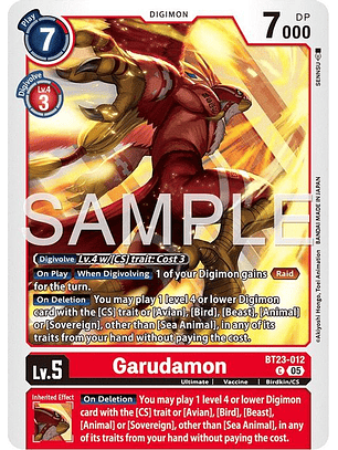 BT23-012 C Garudamon