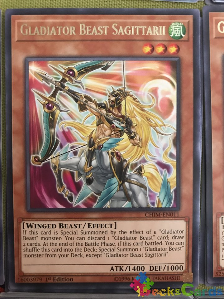 Gladiator Beast Sagittarii - CHIM-EN011 - Rare 1st Edition 2