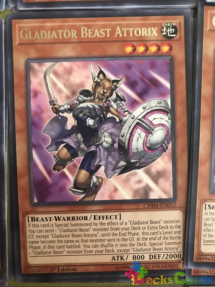 Gladiator Beast Attorix - CHIM-EN012 - Rare 1st Edition 1