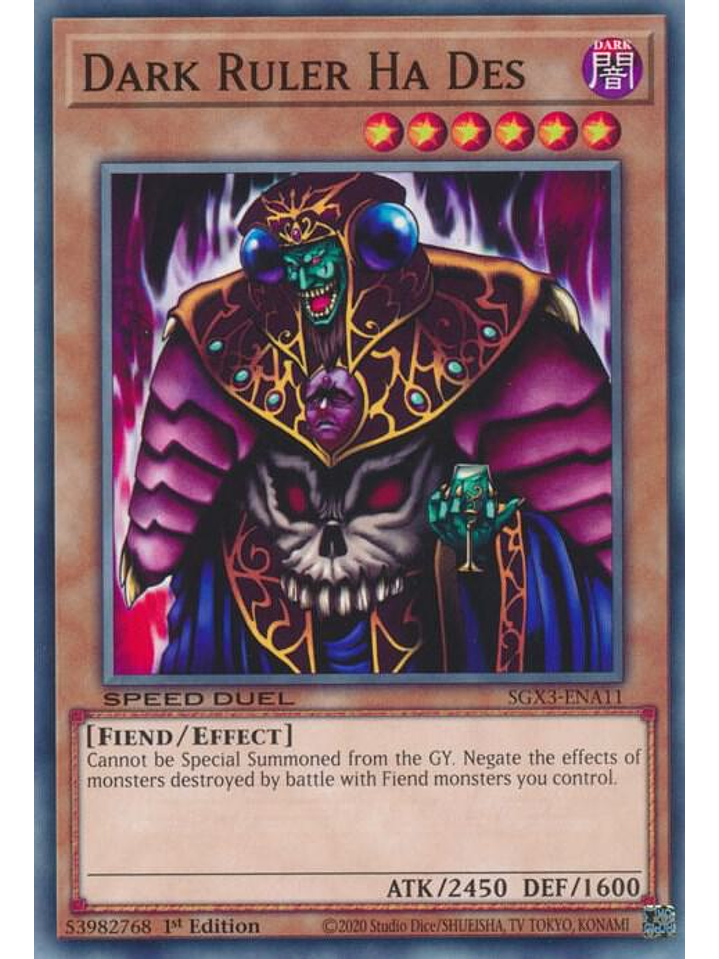 Dark Ruler Ha Des - SGX3-ENA11 - Common 1st Edition 1