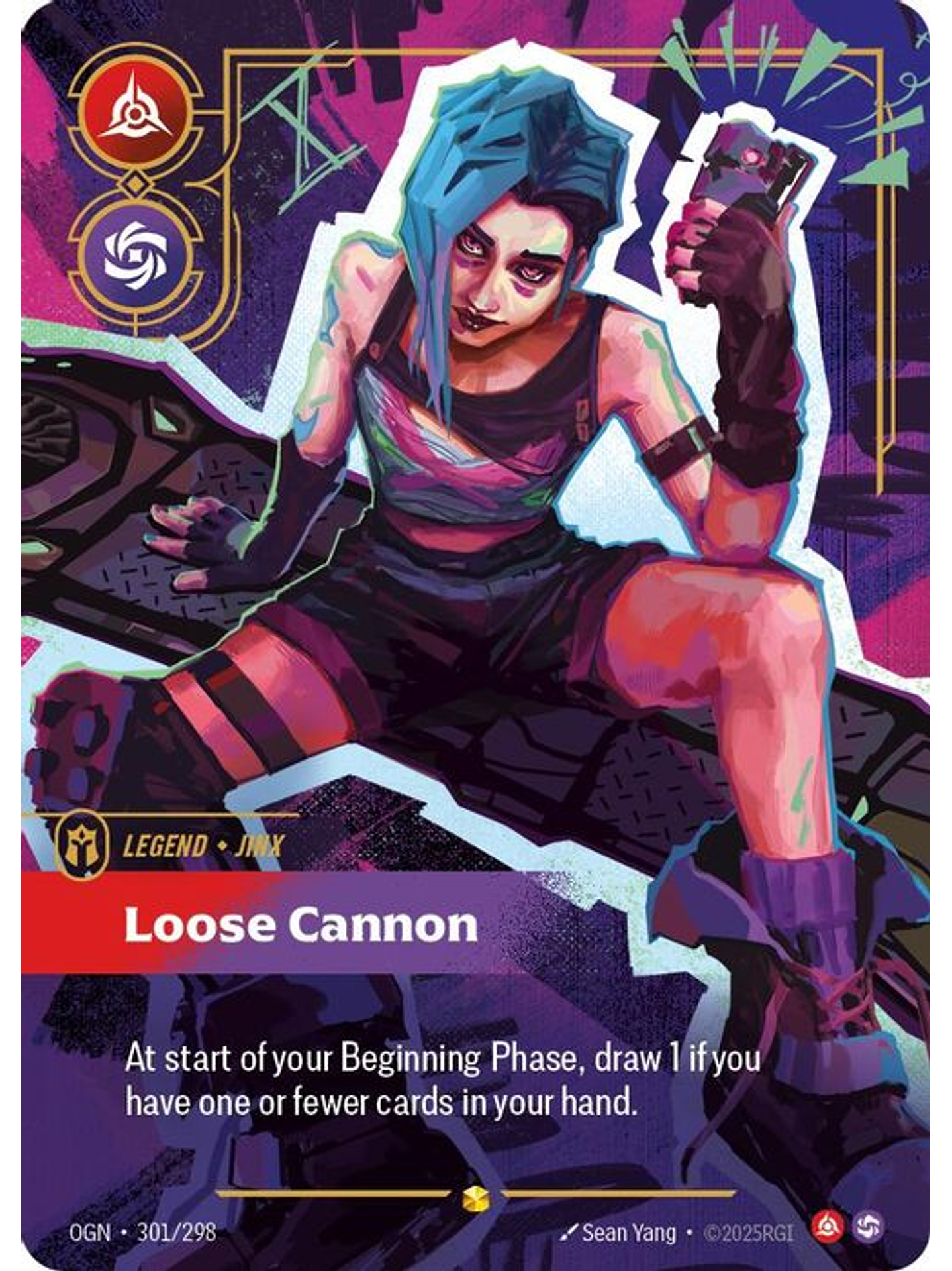 301/298 (Alternate Art) Jinx - Loose Cannon (Overnumbered) 1