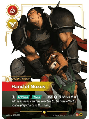 302/298 (Alternate Art) Darius - Hand of Noxus (Overnumbered)