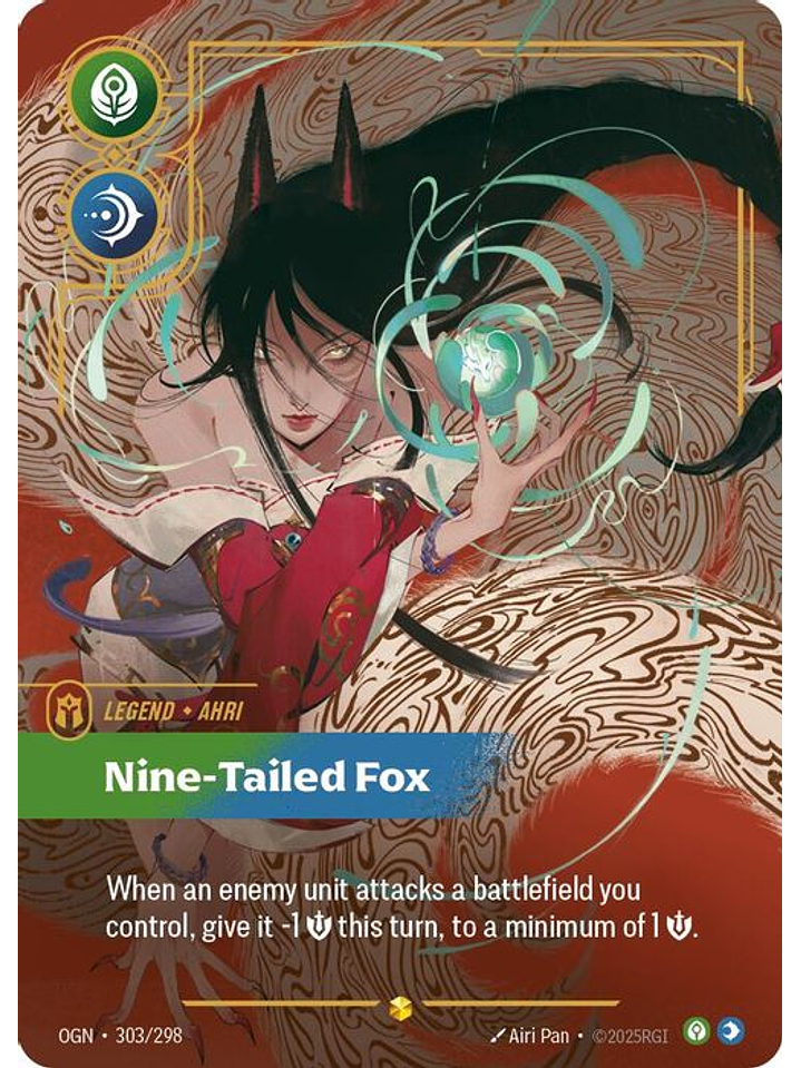 303/298 (Alternate Art) Ahri - Nine-Tailed Fox (Overnumbered) 1