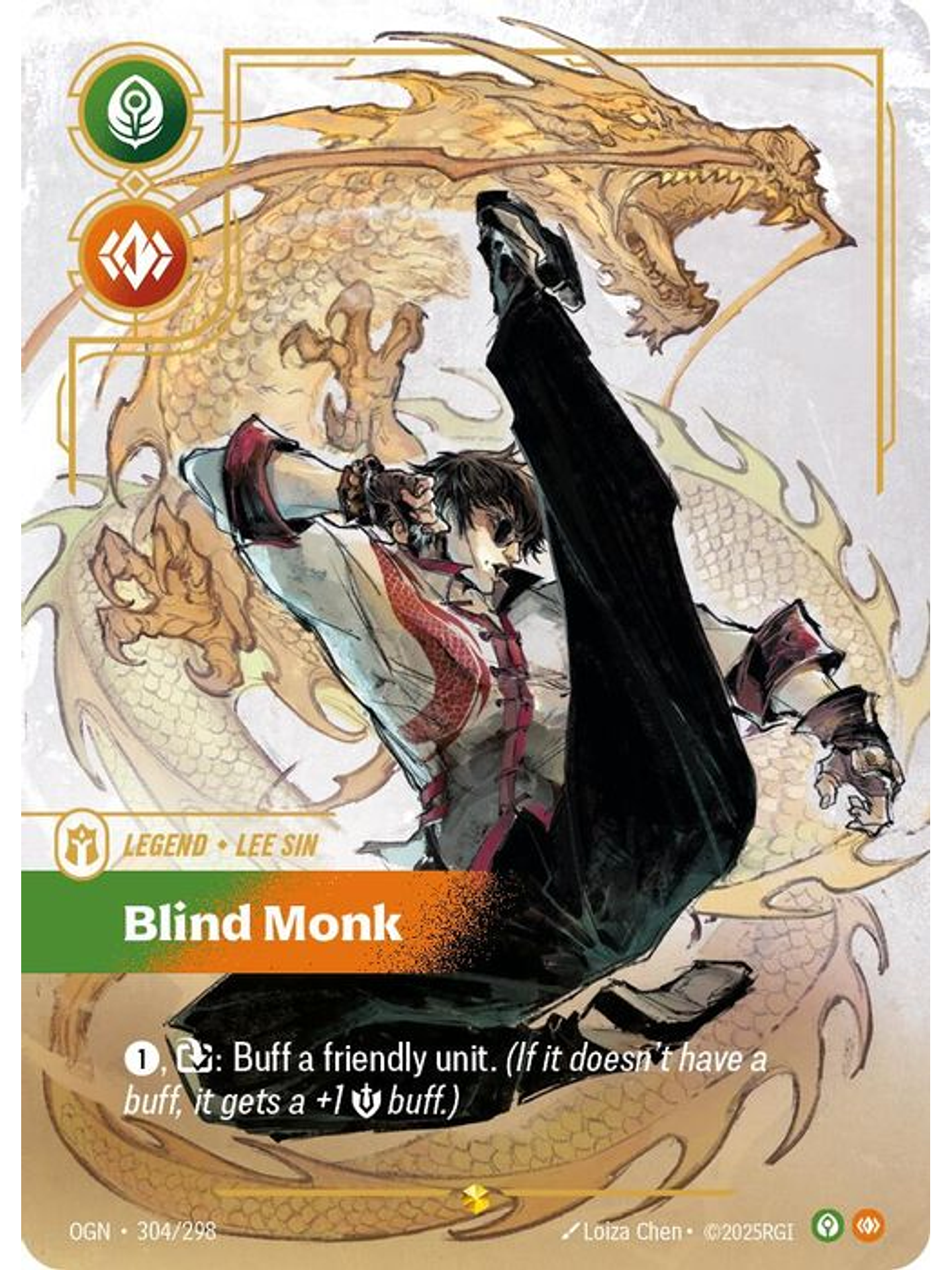 304/298 (Alternate Art) Lee Sin - Blind Monk (Overnumbered) 1